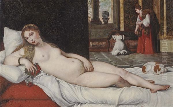 Venus Of Urbino Oil Painting by  Titian