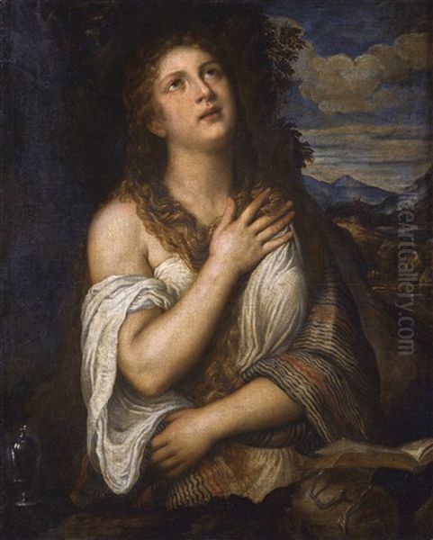 The Penitent Magdalen Oil Painting by  Titian