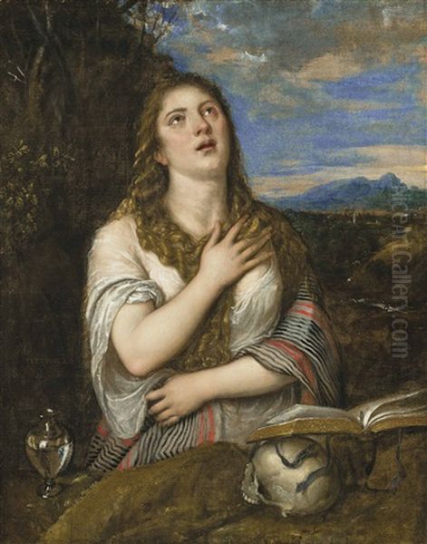 The Penitent Magdalen Oil Painting by  Titian