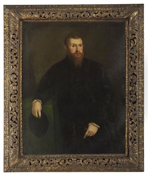 Portrait Of Girolamo Della Torre, Count Of Valdessina, Baron Of Vercelli, And Of Leibnitz (ca. 1510-1590) Oil Painting by  Titian