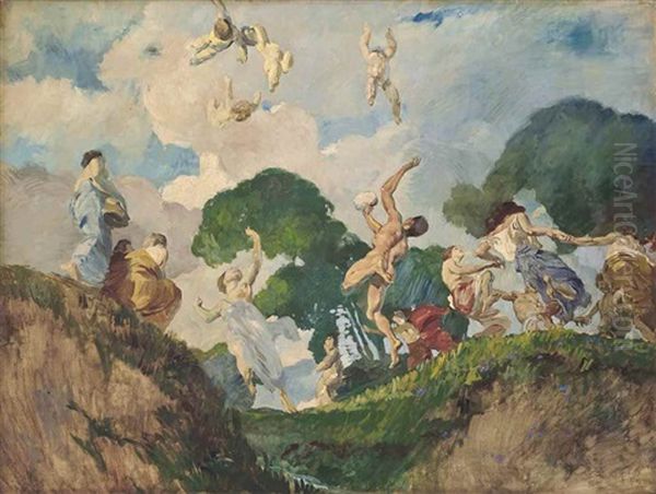 I Giochi: The Games Oil Painting by Ettore Tito