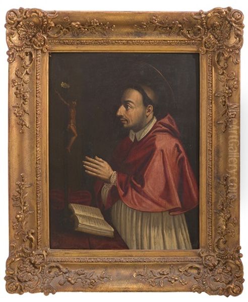 Portrait Of Saint Carlo Borromeo Oil Painting by Santi Di Tito