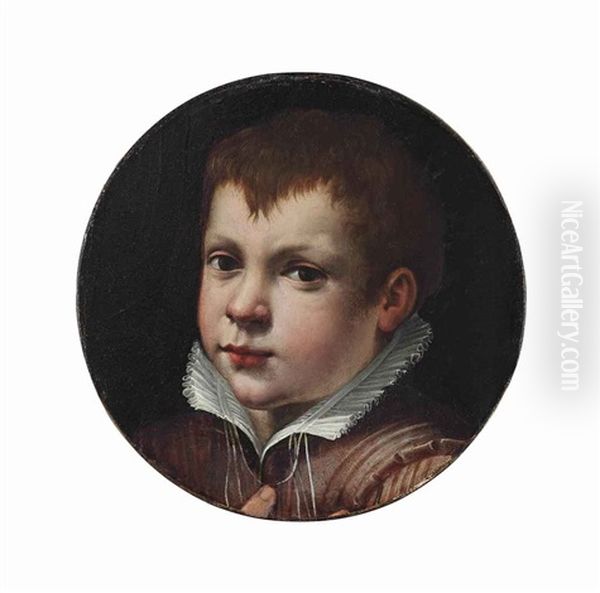 Portrait Of A Boy, Traditionally Identified As Francesco Maria I Della Rovere (1490-1538), Duke Of Urbino Oil Painting by Santi Di Tito