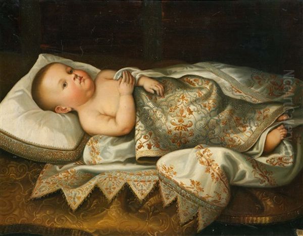 Leopoldo De' Medici Als Baby Oil Painting by Tiberio (Valerio) di Tito