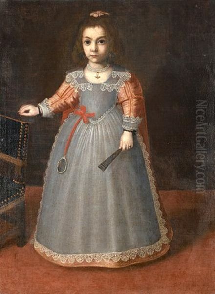 Portrait Of A Young Girl, In A Red Dress Oil Painting by Tiberio (Valerio) di Tito