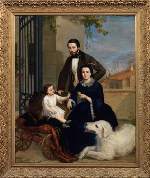 Ritratto Di Famiglia Oil Painting by Serafino de Tivoli