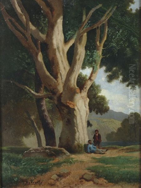 Albero E Figure Oil Painting by Serafino de Tivoli