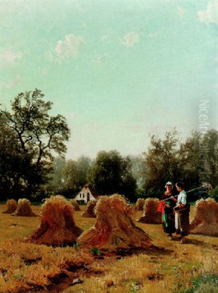 The Harvesters: An Allegory Of Summer Oil Painting by Jacobus Nicolas (Baron) Tjarda van Starkenborg