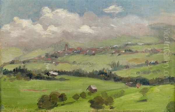 Trogen Im Nebeltreiben Oil Painting by Victor Tobler