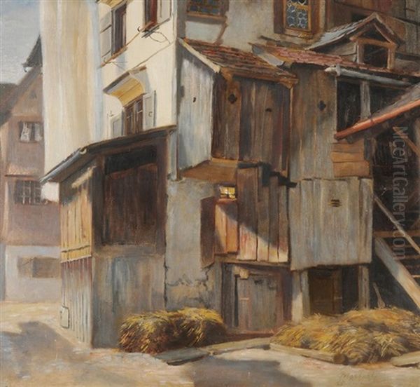 Rheintalerhaus In Marbach Oil Painting by Victor Tobler