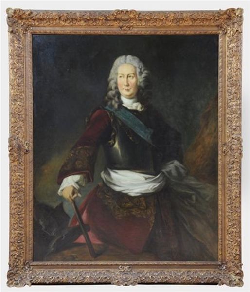 Portrait De Thomas Gouyon, Marquis De Matignon Oil Painting by Louis Tocque