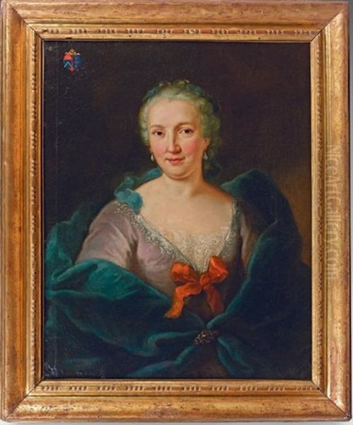 Portrait De Femme Oil Painting by Louis Tocque