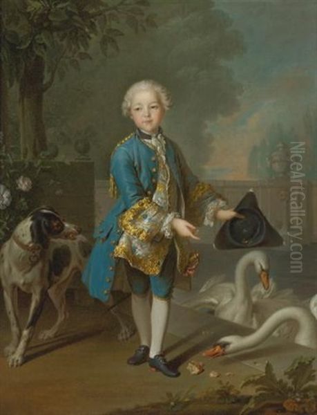 Portrait Of Louis Philippe Joseph, Duc D'orleans And Duc De Chartres Oil Painting by Louis Tocque