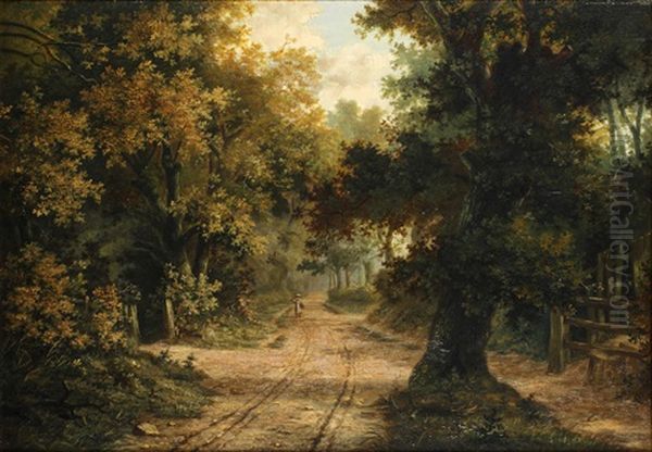 Gainsborough Lane, Ipswich Oil Painting by Henry George Todd