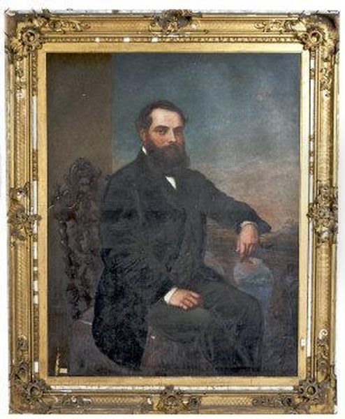 A Portrait Of Husband Charlotte Mary Smyth Of Ballynatray Oil Painting by James Butler Brenan