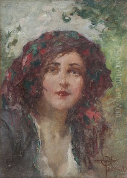 Fiori Tra I Capelli Oil Painting by Giovanni Battista Todeschini