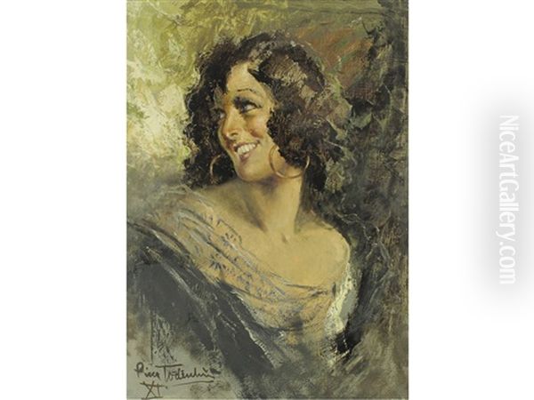 Ritratto Femminile Oil Painting by Piero Todeschini