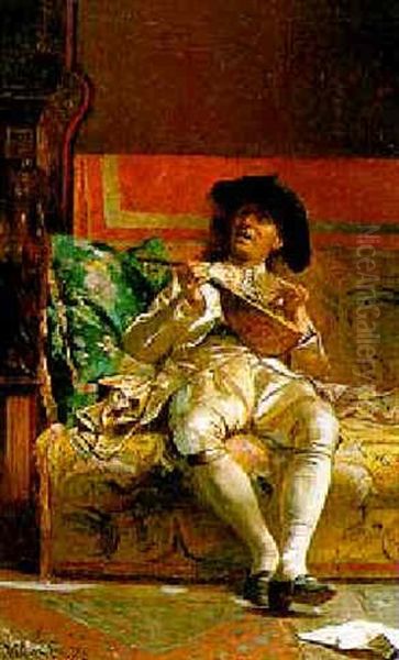 The Lute Player Oil Painting by Max Todt