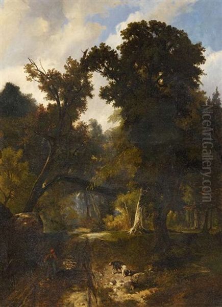 Im Wald Von Fontainebleau Oil Painting by Karl Friedrich Toeche