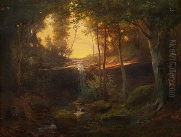 Im Tobel Bei Hombrechtikon Oil Painting by Karl Friedrich Toeche