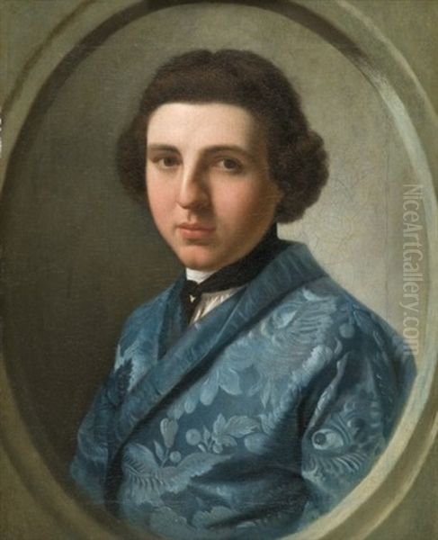 Portrait De Gentilhomme A La Veste Bleu Oil Painting by Stefano Tofanelli