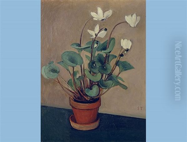 Cyclamen Oil Painting by Emil Toggweiler