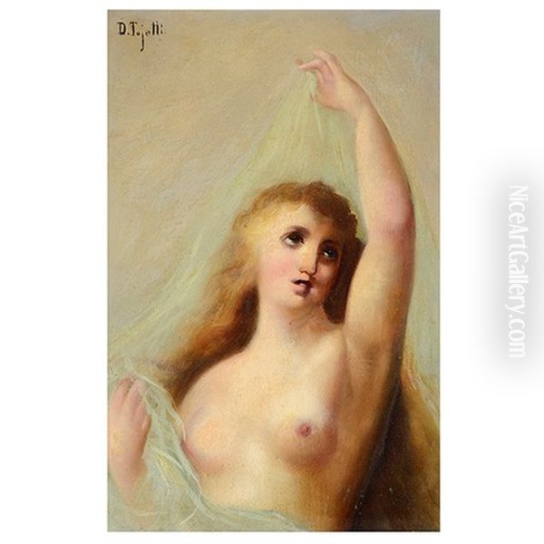 Diaphanous Maiden Oil Painting by Domenico Tojetti