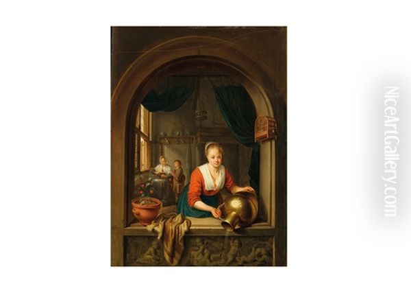 Jeune Femme A La Cruche Oil Painting by Dominicus van Tol