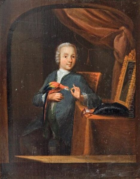 Jeune Homme Au Perroquet Oil Painting by Dominicus van Tol