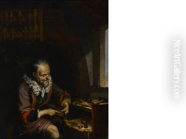 The Cobbler Oil Painting by Dominicus van Tol