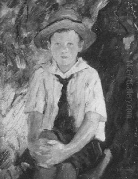 Portrait Of Bradford Calif As A Boy Oil Painting by Stacy Tolman