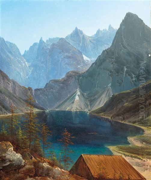 Mountain Lake Oil Painting by Matthias Rudolf Toma