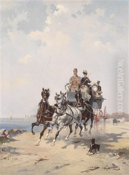 Kutschenfahrt Oil Painting by Alfredo Tominz