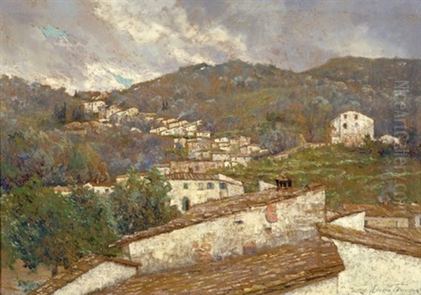 Paesaggio Dell'appenino Toscano Oil Painting by Adolfo Tommasi