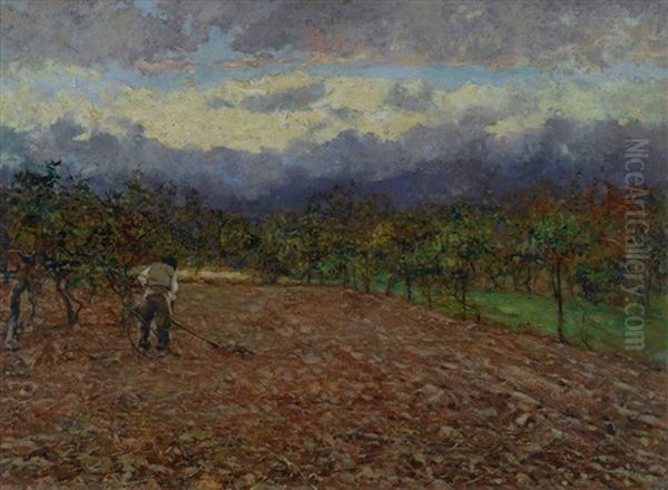 Lavoro Nei Campi 1898 Oil Painting by Adolfo Tommasi