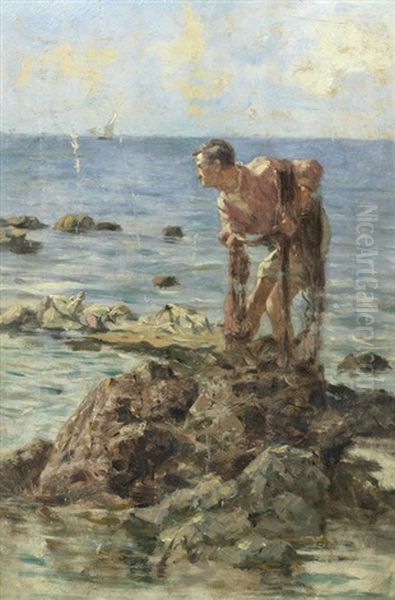 Pescatore Di Rezzaglio Oil Painting by Angiolo Tommasi