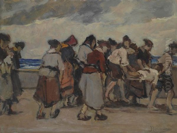 Salvato Dal Mare Oil Painting by Lodovico Tommasi