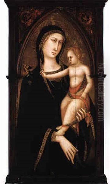 Virgin And Child With A Bird Oil Painting by Luca Di Tomme