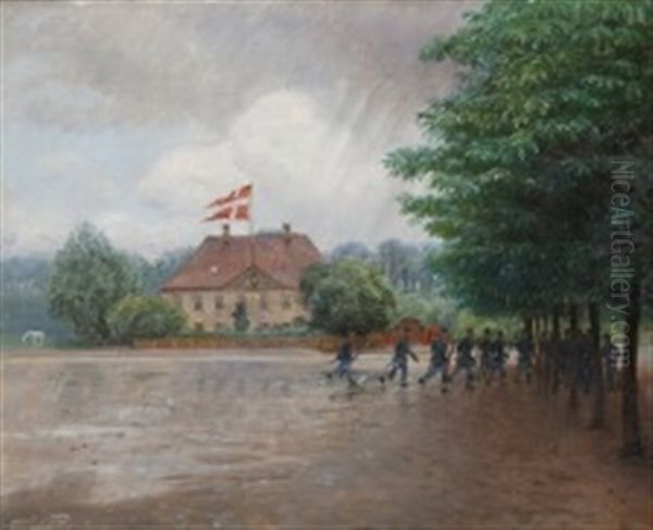 View Of The Commandant's Residence At The Citadel In Copenhagen Oil Painting by Peter Tom-Petersen