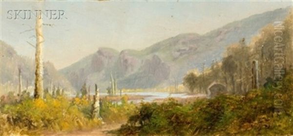 Landscape With Mountains Oil Painting by Frank Hector Tompkins