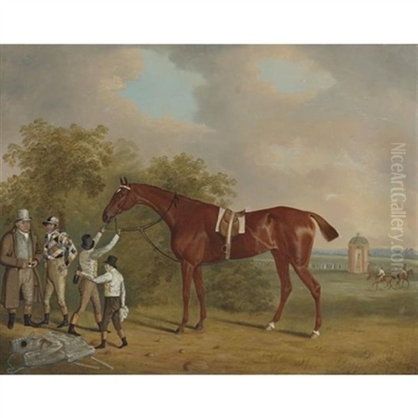 Mr. Watt's Altisidora, Winner Of The St. Leger Oil Painting by Clifton Tomson