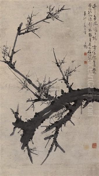 Plum Flower Oil Painting by  Tong Ershu