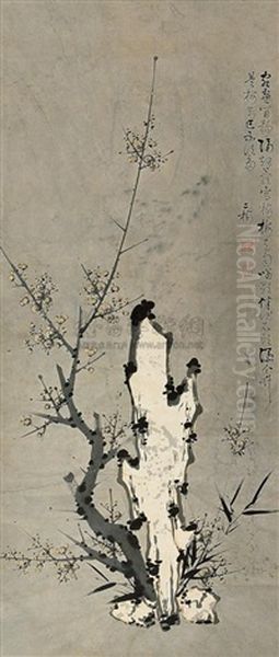 Plum Flower Oil Painting by  Tong Ershu