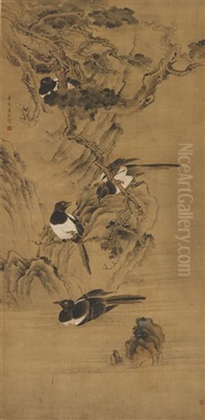 Birds On A Branch Oil Painting by  Tong Yuan