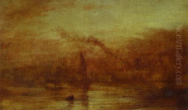 On The Mersey, Approaching Fog Oil Painting by Robert Tonge