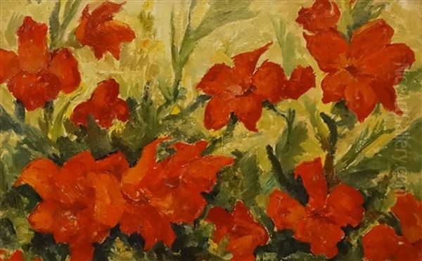 Gladioli Oil Painting by Nicolae Tonitza