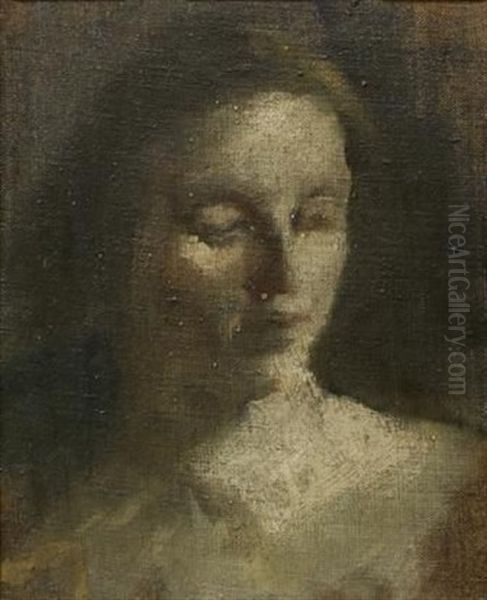 Portrait Of A Young Woman Oil Painting by Henry Tonks