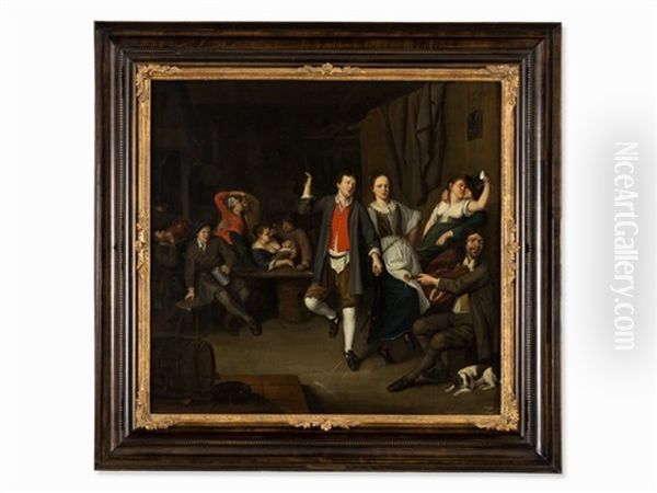 Peasant Wedding Oil Painting by Jacob Van Toorenvliet