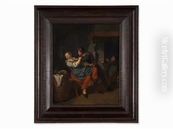 Courting Couple Oil Painting by Jacob Van Toorenvliet