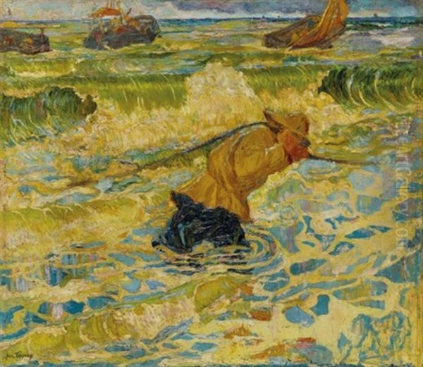 Vloed Oil Painting by Jan Toorop